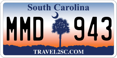 SC license plate MMD943