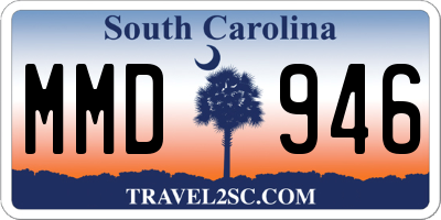 SC license plate MMD946