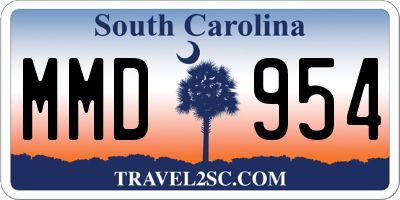 SC license plate MMD954