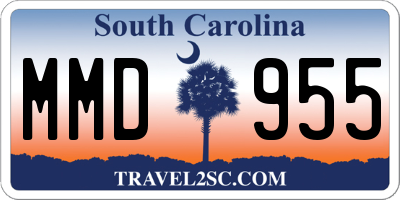 SC license plate MMD955