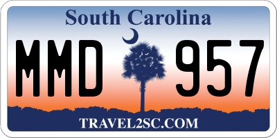 SC license plate MMD957