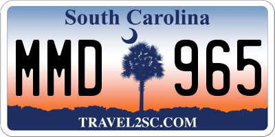 SC license plate MMD965