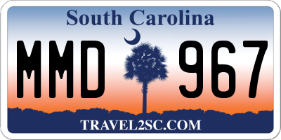 SC license plate MMD967