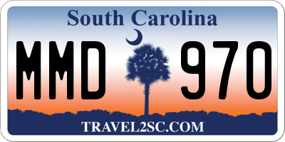 SC license plate MMD970