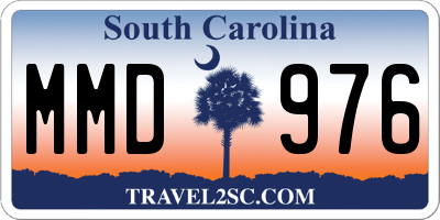SC license plate MMD976
