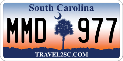 SC license plate MMD977