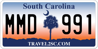 SC license plate MMD991