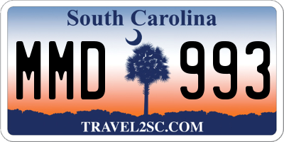 SC license plate MMD993
