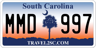 SC license plate MMD997