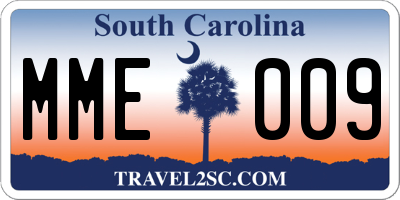 SC license plate MME009