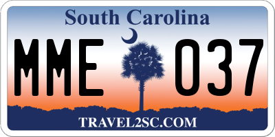 SC license plate MME037