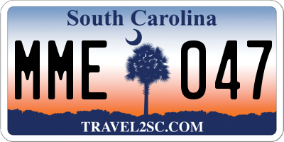 SC license plate MME047