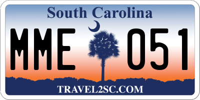 SC license plate MME051