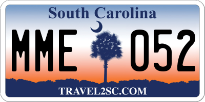 SC license plate MME052