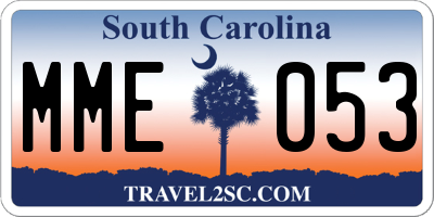 SC license plate MME053