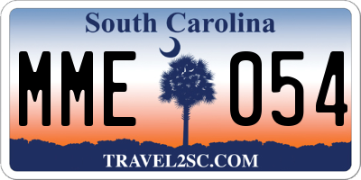 SC license plate MME054