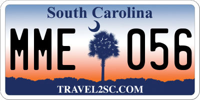 SC license plate MME056