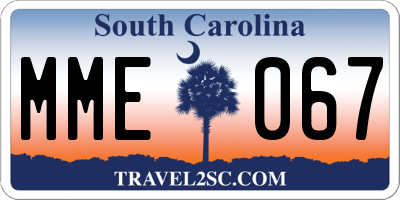 SC license plate MME067