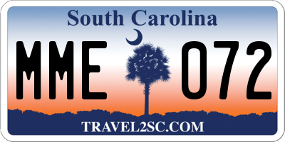 SC license plate MME072