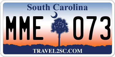 SC license plate MME073