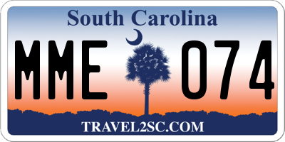 SC license plate MME074