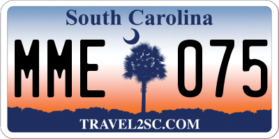 SC license plate MME075