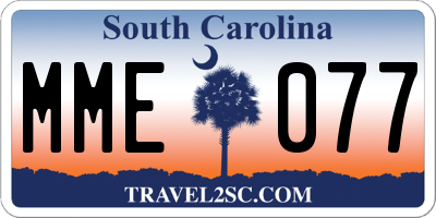 SC license plate MME077