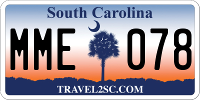 SC license plate MME078