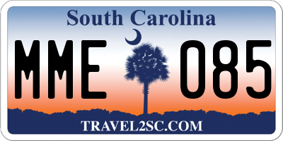 SC license plate MME085