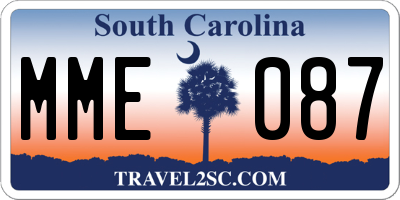 SC license plate MME087