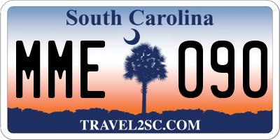 SC license plate MME090