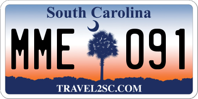 SC license plate MME091