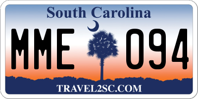 SC license plate MME094