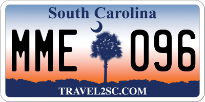 SC license plate MME096