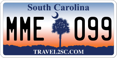 SC license plate MME099