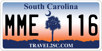 SC license plate MME116