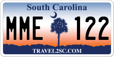 SC license plate MME122
