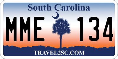 SC license plate MME134