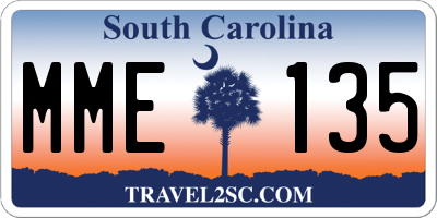 SC license plate MME135