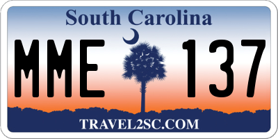 SC license plate MME137