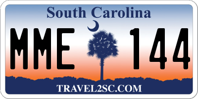 SC license plate MME144