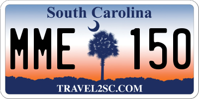 SC license plate MME150