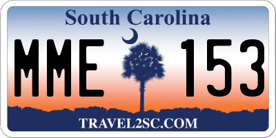 SC license plate MME153