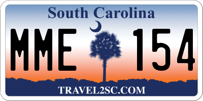 SC license plate MME154