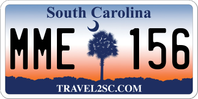 SC license plate MME156