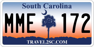 SC license plate MME172
