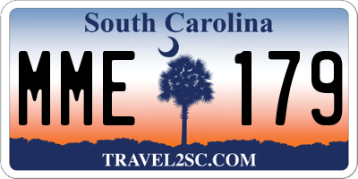 SC license plate MME179