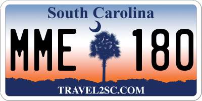 SC license plate MME180