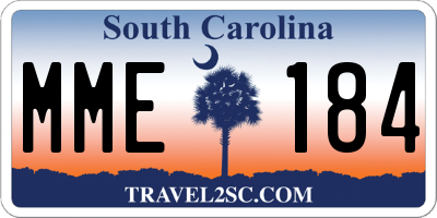 SC license plate MME184