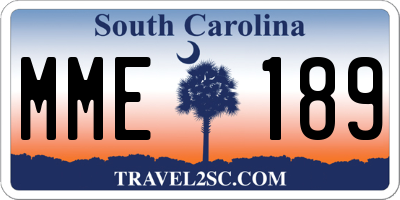 SC license plate MME189